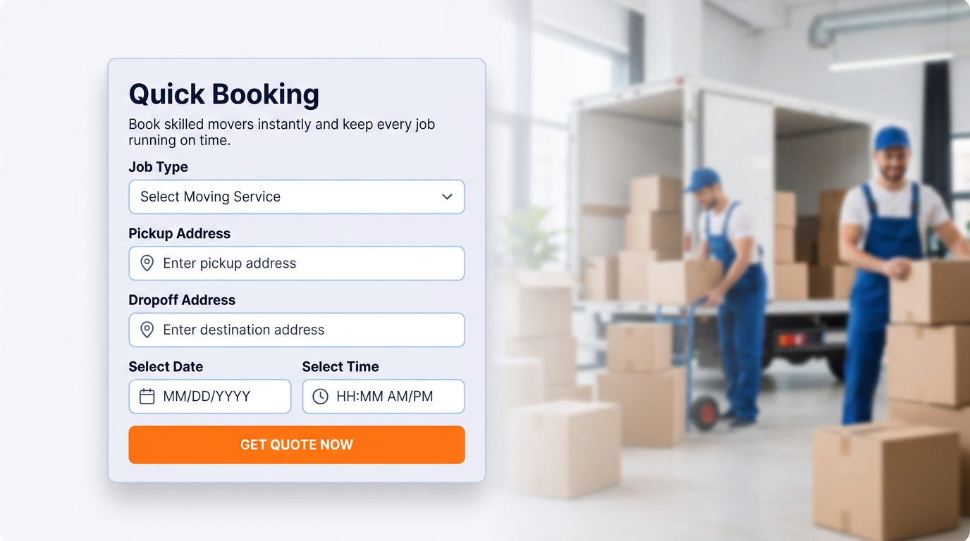 Step 1 - Enter your move details - Quick Booking form